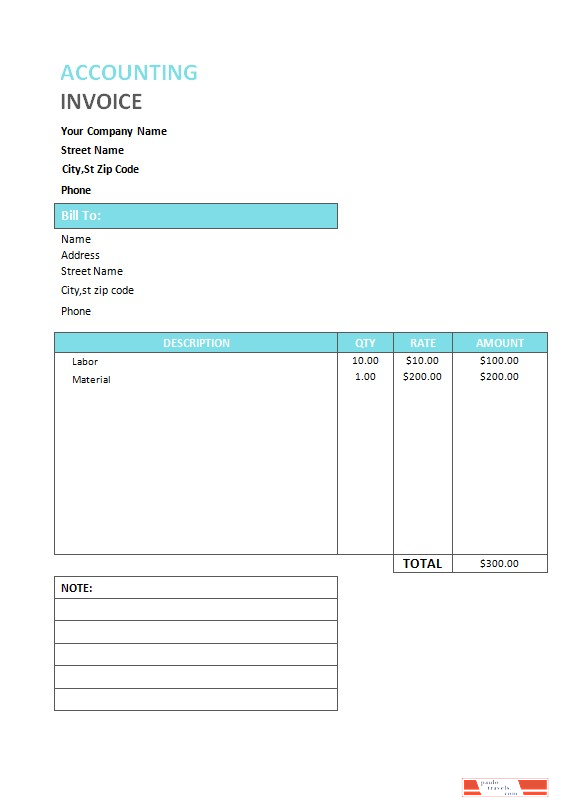 Accounting Service Invoice Template PSD template